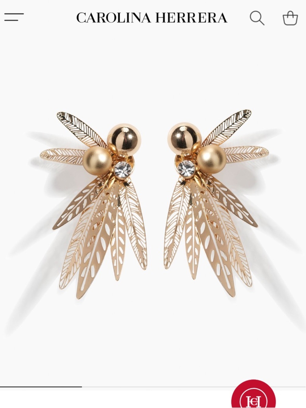Carolina Herrera Olive Leaf Earrings